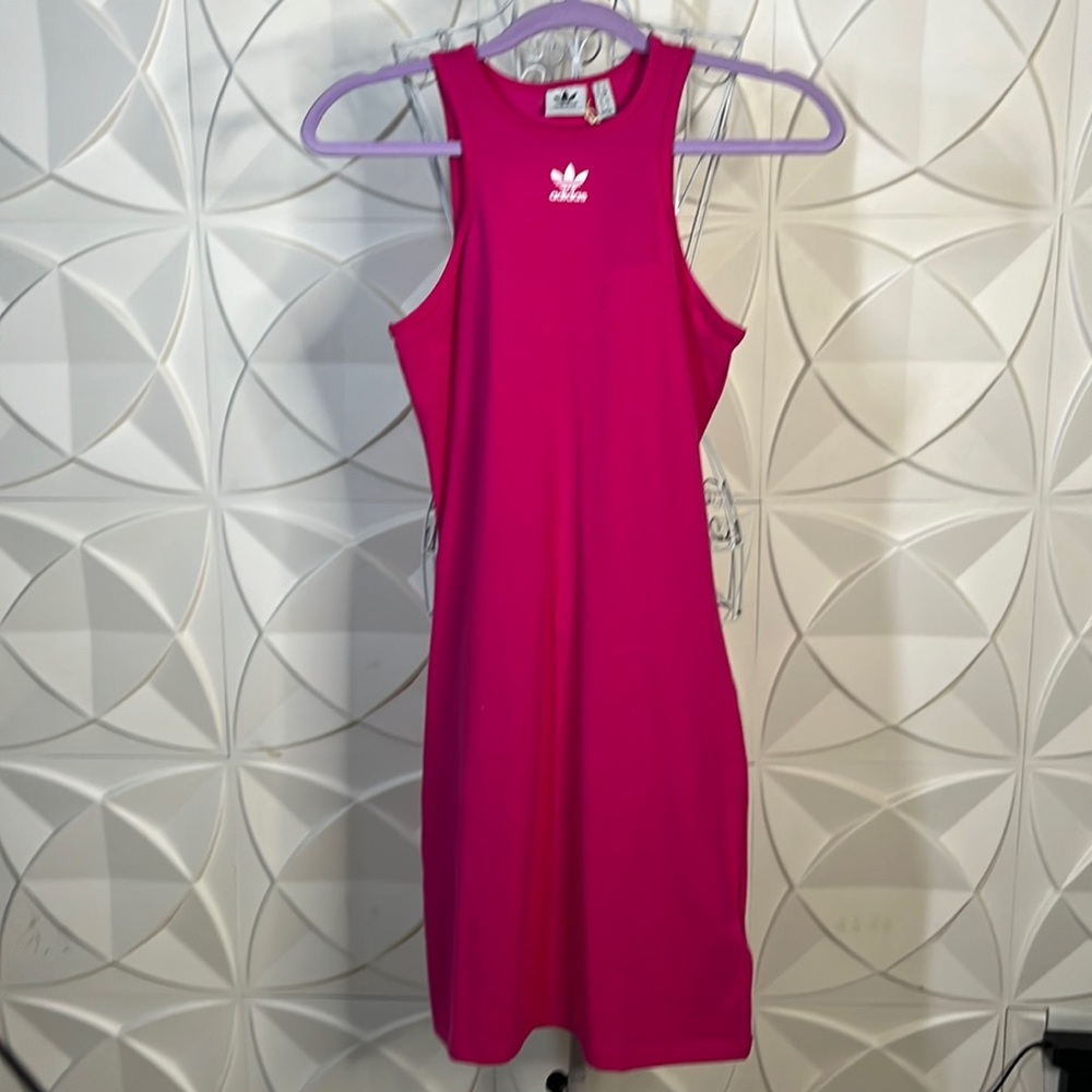 Adidas stretchy pink mini dress